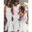 Straps Off White Mermaid Long Bridesmaid Dresses Online, Cheap Dresses, WG709