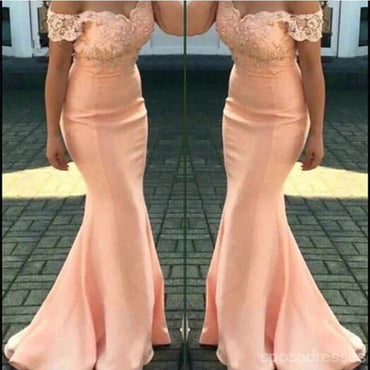 Orange Mermaid Off Shoulder Cheap Long Bridesmaid Dresses Online,WG1199