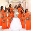 Orange Mermaid One Shoulder Cheap Long Bridesmaid Dresses,WG1521