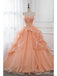 Orange A-line Sweetheart Long Prom Dresses Online, Evening Party Dresses,12685