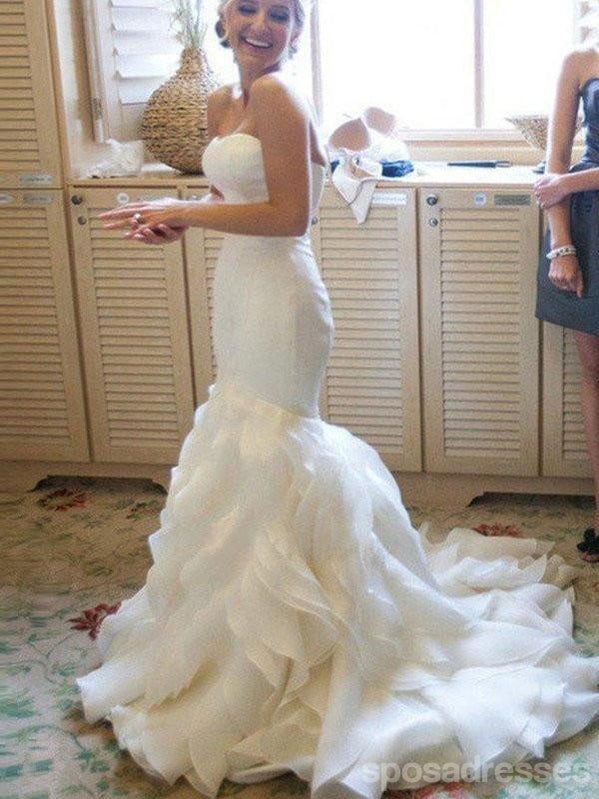 Organza Mermaid Wedding Dresses, 2017 Long Custom Wedding Gowns, Affor – SposaDresses Organza Mermaid Wedding Dresses, 2017 Long Custom Wedding Gowns, Affor – SposaDresses