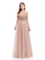 Pink A-line Off Shoulder Spaghetti Straps Backless Prom Dresses Online,12801