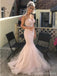 Sexy Pink Mermaid Spaghetti Straps Maxi Long Prom Dresses,13274