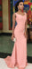 Pink Mermaid Two Straps Cheap Long Bridesmaid Dresses Online,WG1431