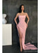 Pink Mermaid Sweetheart High Slit Cheap Long Prom Dresses Online,12880