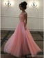 Elegant Pink A-line Jewel Maxi Long Prom Dresses,Evening Dresses,13181 - US2 / As Picture