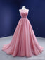 Elegant Pink A-line Illusion Long Party Prom Dresses, Dance Dresses,12546