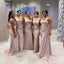 Pink Mermaid One Shoulder Cheap Long Bridesmaid Dresses Online,WG1293