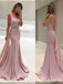 Pink Mermaid Straps Backless Party Prom Dresses, Dance Dresses 2021,Prom Dresses Stores,12530