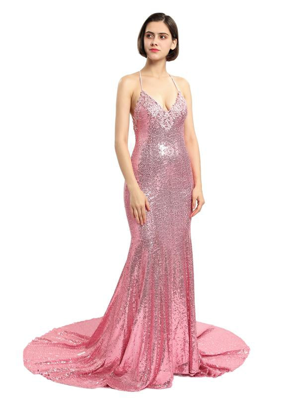 Sexy Sequin Long Mermaid Sparkly Prom Dresses, Cheap Evening Prom Dresses,PD0131