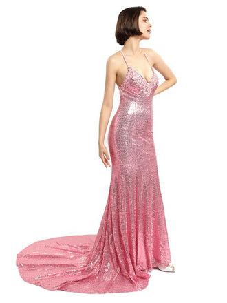 Sexy Sequin Long Mermaid Sparkly Prom Dresses, Cheap Evening Prom Dresses,PD0131