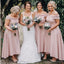 Pink A-line Off Shoulder Cheap Short Bridesmaid Dresses Online,WG1223