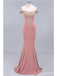 Pink Mermaid Off Shoulder Cheap Long Prom Dresses Online,Evening Party Dresses,12804