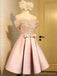Pink Off Shoulder Short Homecoming Dresses Online, Cheap Short Prom Dresses, CM871