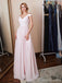 Simple Pink A-line Off Shoulder Spaghetti Straps Long Prom Dresses Online, Dance Dresses,12570