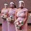 Pink Mermaid One Shoulder Cheap Long Bridesmaid Dresses,WG1549