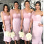 Pink Mermaid One Shoulder Cheap Short Bridesmaid Dresses Online,WG1222