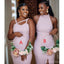 Mismatched Pink Mermaid Side Slit Cheap Long Bridesmaid Dresses,WG1550