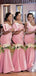 Unique Mermaid Pink Sleeveless Long Maid Of Honour Dresses Online, WG1010