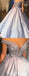 Sparkly Silver A-line Off Shoulder V-neck Long Prom Dresses Online,Dance Dresses,12619
