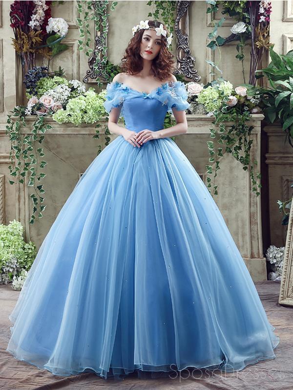 Blue Princess Off Shoulder A-line Long Evening Prom Dresses, Cheap Swe SposaDresses Blue Princess Off Shoulder A-line Long Evening Prom Dresses, Cheap Swe SposaDresses
