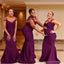 Purple Mermaid Cap Sleeves Cheap Long Bridesmaid Dresses Online,WG1344