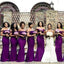 Purple Mermaid Off Shoulder Cheap Long Bridesmaid Dresses,WG1518