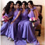 Purple Mermaid One Shoulder Cheap Long Bridesmaid Dresses,WG1457