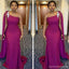 Purple Mermaid One Shoulder Cheap Long Bridesmaid Dresses,WG1487