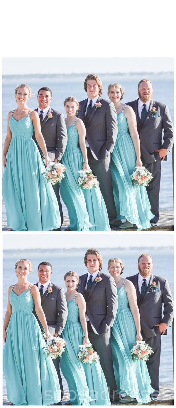 Tiffany Blue Straps Chiffon Custom Cheap Long Bridesmaid Dresses, WG24 SposaDresses Tiffany Blue Straps Chiffon Custom Cheap Long Bridesmaid Dresses, WG24 SposaDresses