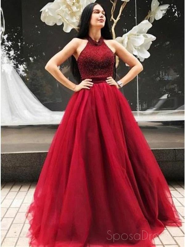 red halter top prom dress Sherri Hill Beaded 57220 Black/Gold / 0 perfect for making a memorable statement Red Halter Mermaid Sequins Prom