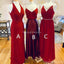 Mismatched Red Long Bridesmaid Dresses Online, Cheap Bridesmaids Dresses, WG712