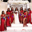 Mismatched Red Mermaid Cheap Long Bridesmaid Dresses Online,WG1651