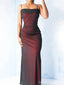 Sexy Black-Red Sheath Spaghetti Straps Cheap Maxi Long Prom Dresses Online,13239