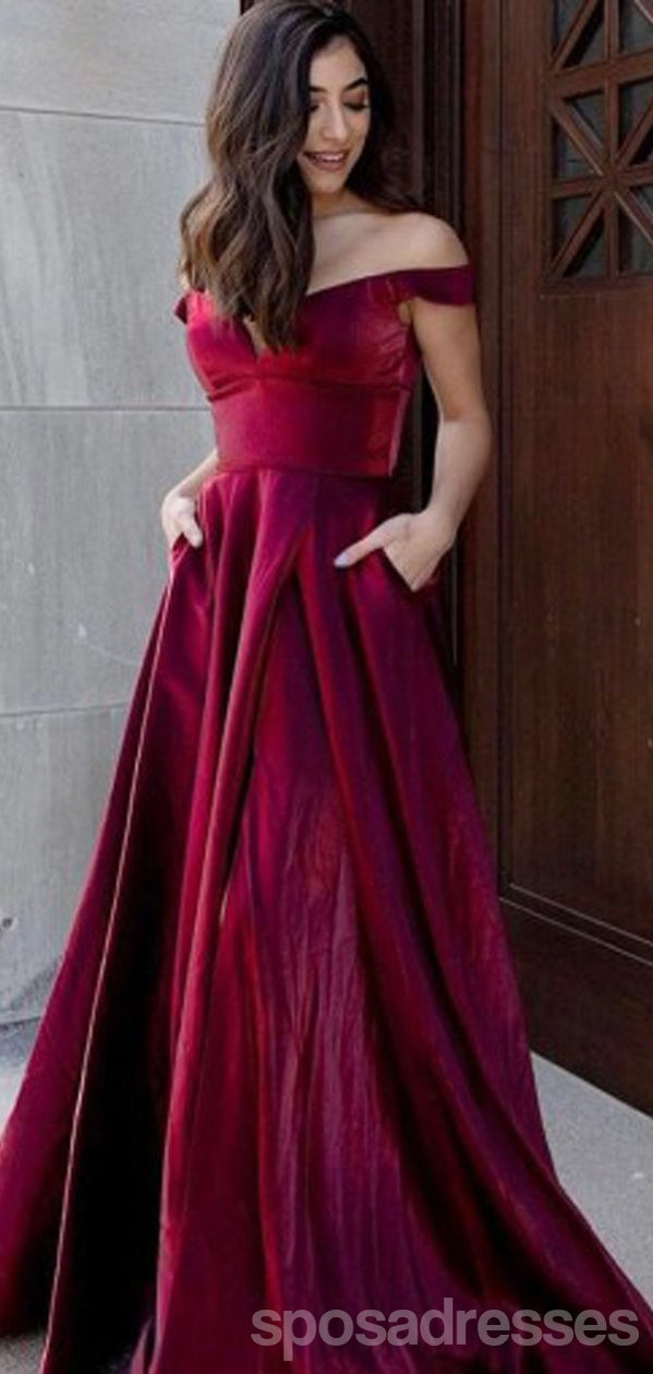 Red A-line Off Shoulder V-neck Party Prom Dresses, Prom & Dance Dresse SposaDresses Red A-line Off Shoulder V-neck Party Prom Dresses, Prom & Dance Dresse SposaDresses