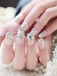 Rhinestone Fake Nails, False Nails Bling Wedding Press On Nails With Design For Women And Girls
