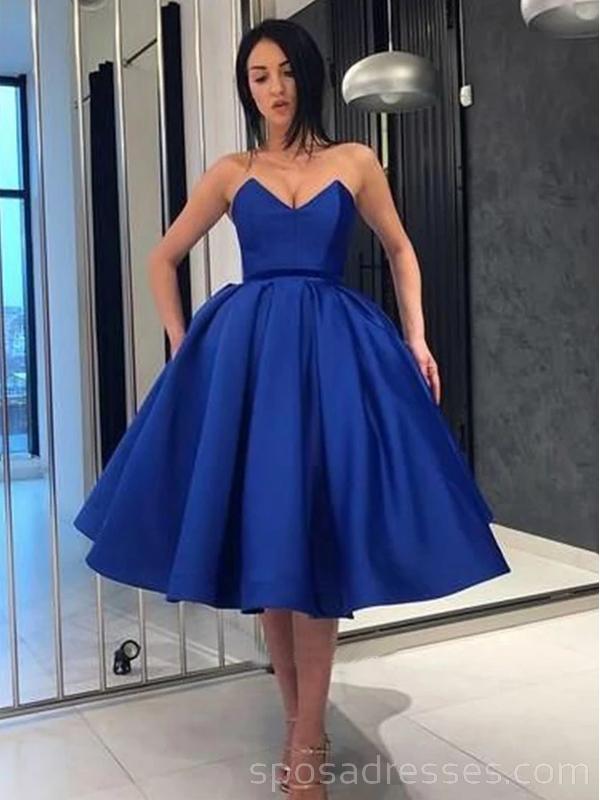 Strapless Blue Simple Cheap Homecoming Dresses Online, Cheap Short Pro SposaDresses Strapless Blue Simple Cheap Homecoming Dresses Online, Cheap Short Pro SposaDresses