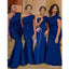 Royal Blue Mermaid One Shoulder Cheap Long Bridesmaid Dresses Online,WG1313