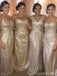 Mismatched Sequin Long Bridesmaid Dresses,Custom Long Bridesmaid Dresses,BD104