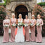 Sexy Pink Mermaid Spaghetti Straps Cheap Long Bridesmaid Dresses Online,WG1244
