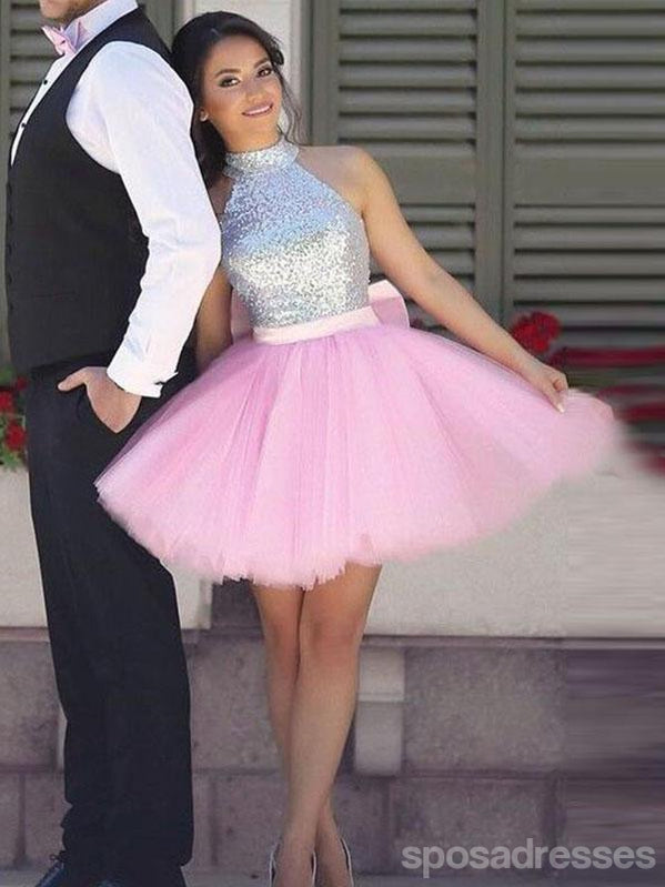 Simple Cute Short Silver Sequin Pink Skirt Cheap Homecoming Dresses 20 – SposaDresses Simple Cute Short Silver Sequin Pink Skirt Cheap Homecoming Dresses 20 – SposaDresses