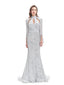 Silver Mermaid 3/4 Sleeves Cheap Prom Dresses Online,Evening Party Dresses,12769