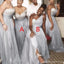 Mismatched Silver A-line Cheap Long Bridesmaid Dresses Online,WG1253