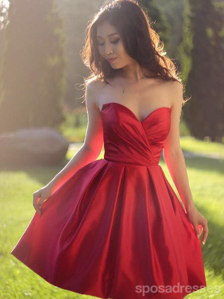 Simple red homecoming dresses store