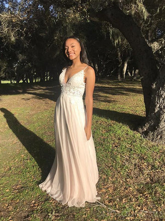 A-line Applique Sleeveless Simple Prom Dresses, Sweet 16 Prom Dresses, 12402