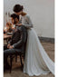 Simple A-line Long Sleeves Two Pieces Lace Wedding Dresses,WD753
