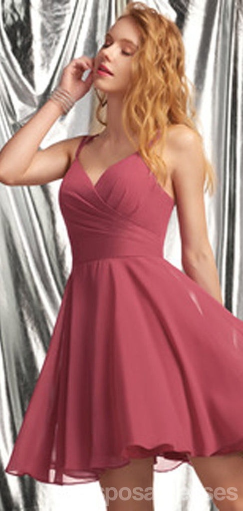 Chiffon Spaghetti Straps Sleeveless Short Homecoming Dresses Online, Cheap Short Prom Dresses, CM861