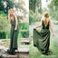 V Neck Spaghetti Straps Green Cheap Bridesmaid Dresses Online, WG763