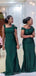 Green Mermaid Off Shoulder Cheap Long Bridesmaid Dresses Online,WG1171