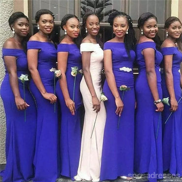 Simple Mermaid Off Shoulder Cheap Long Bridesmaid Dresses Online,WG1227